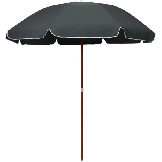 Parasol 240 cm antracitgrå med stålstang