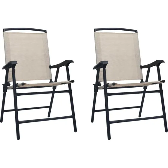 Foldbare havestole 2 stk. i textilene - creme