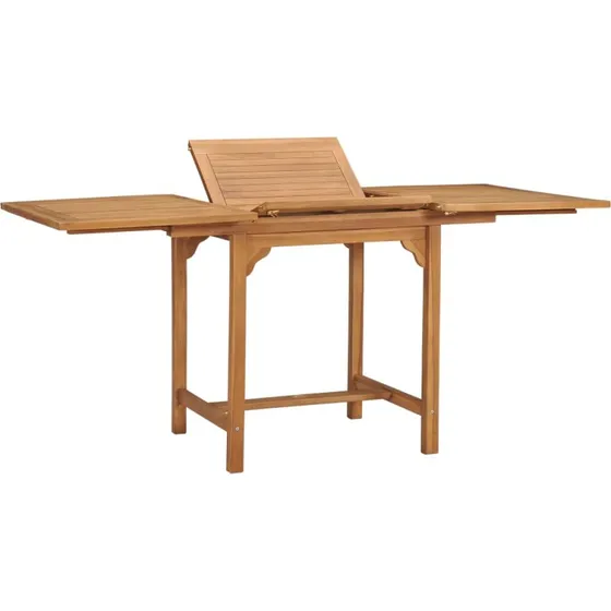Udvideligt havebord i massivt teak 110160x80x75 cm