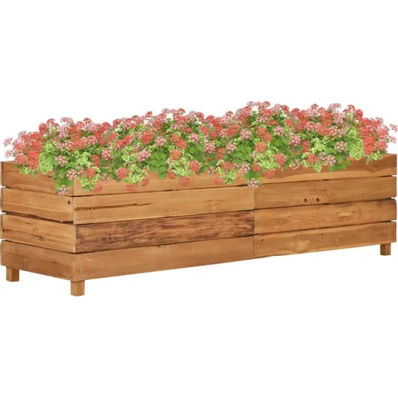 Højbed 150x40x38 cm i genanvendt teak og stål