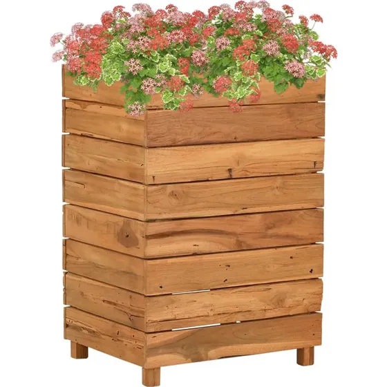 Højbed 50x40x72 cm i genanvendt teak og stål