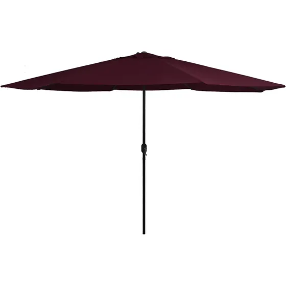 Udendørs parasol 390 cm bordeaux med metalstang