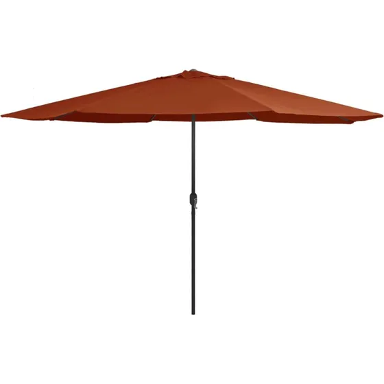 Parasol 390 cm terrakotta med metalstang