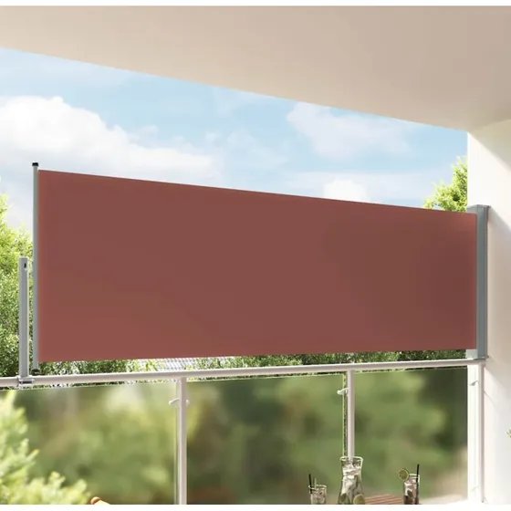 Sammenrullelig sidemarkise 120x300 cm - brun