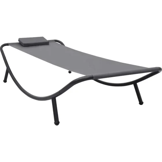 Liggestol 200x90 cm – Grå stål med hynde