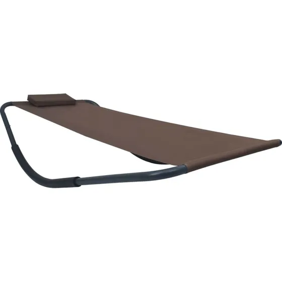 Liggestol 200x90 cm i stål og oxfordstof – brun