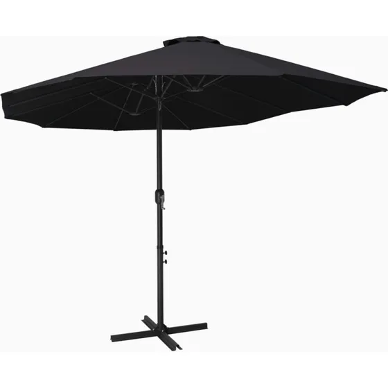 Parasol 460x270 cm dobbelt dug, aluminium – sort