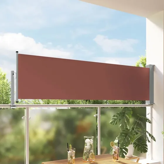 Sammenrullelig sidemarkise 80x300 cm – brun