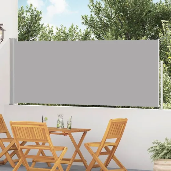 Sammenrullelig sidemarkise 120x500 cm - grå