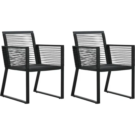 Havestole 2 stk. PVC-rattan sort