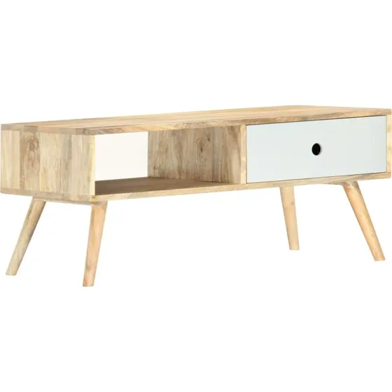 Sofabord i massivt mangotræ 90x50x40 cm