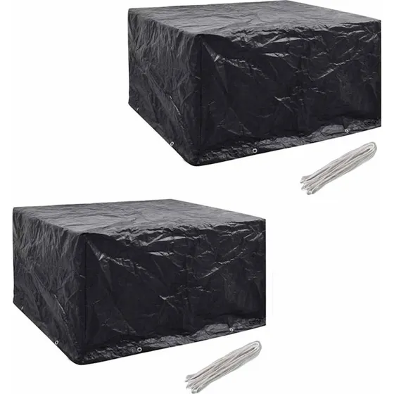 Møbelovertræk til 6-pers. polyrattan 172x113 cm (2 stk)