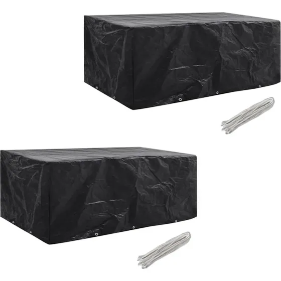 Havemøbelovertræk 2 stk. 229x113 cm til 8 pers. - 10 snørehuller