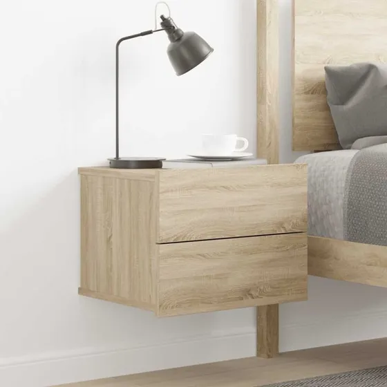 Sengebord Sonoma-eg 40x30x30 cm med 2 skuffer