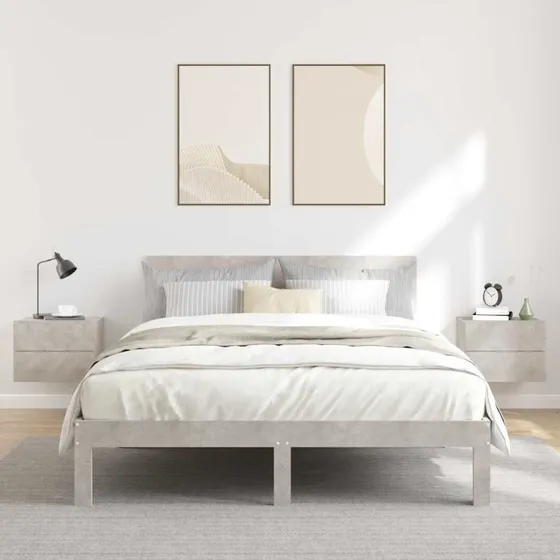 Sengeborde 2 stk. 40x30x30 cm konstrueret træ - betongrå