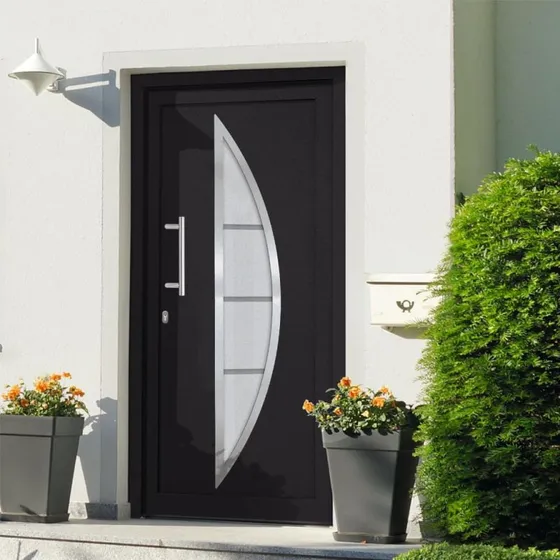 Hoveddør 108x208 cm antracitgrå – robust indgangsdør