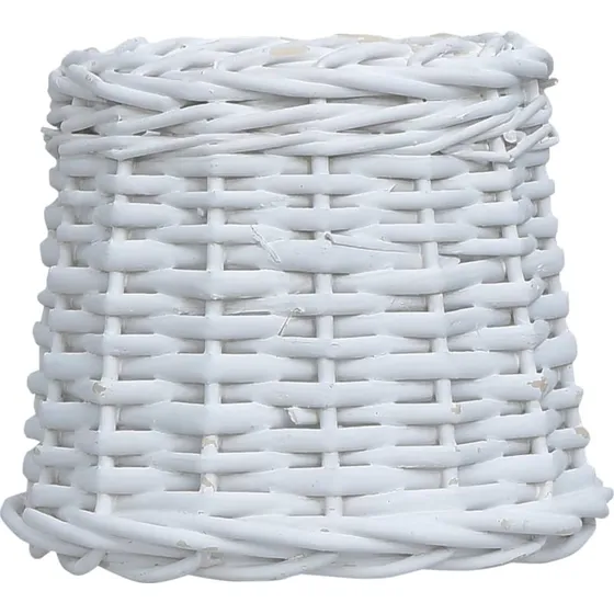 Hndlavet lampeskrm i flet 25x17 cm  hvid