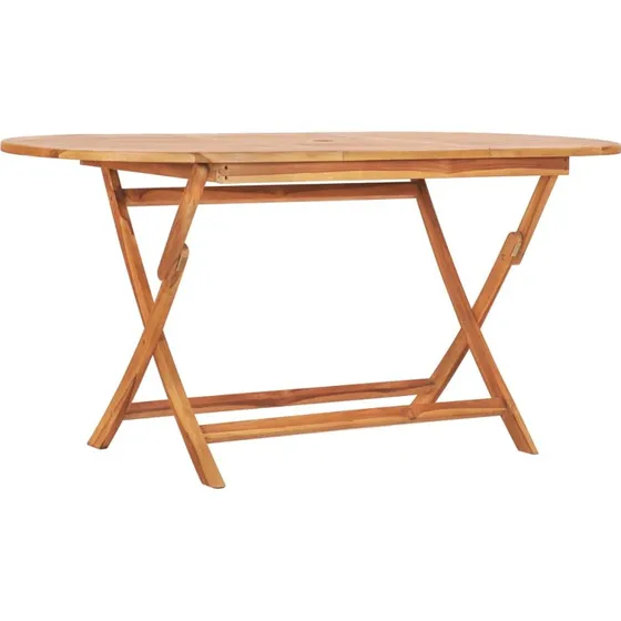 Foldbart havebord 160x80x75 cm i massivt teaktr