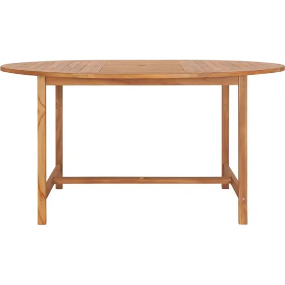 Massivt teak havebord 150x76 cm – robust udendørs spisebord
