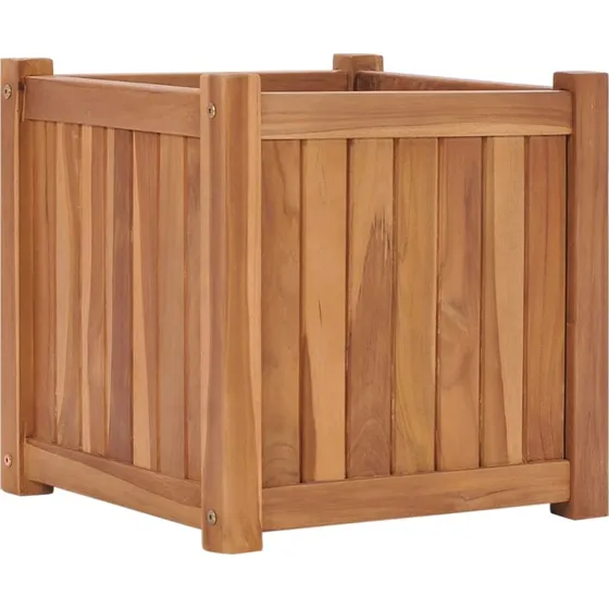 Hævet plantekasse i massivt teak 40x40x40 cm