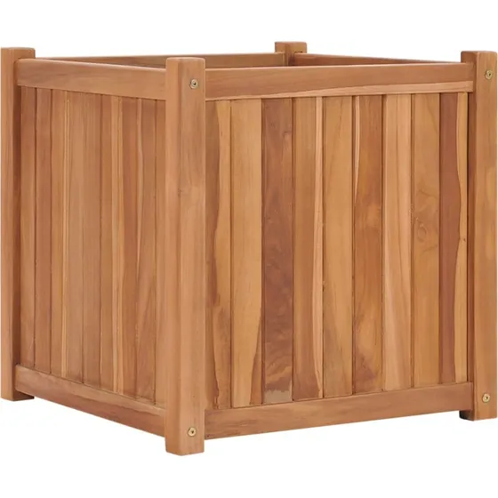 Hævet plantekasse i massiv teak 50x50x50 cm