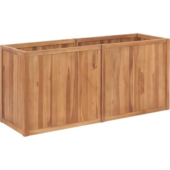 Hævet plantekasse i massiv teak 150x50x70 cm