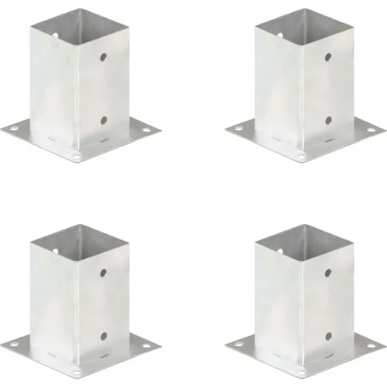 Stolpefod 4 stk. 91 mm galvaniseret metal