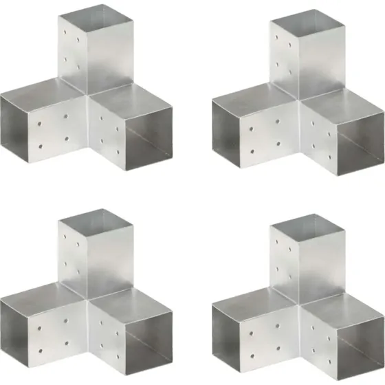 Stolpebeslag Y-form 4 stk. til 81x81 mm galvaniseret