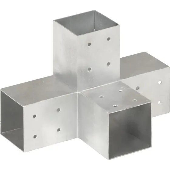 Stolpebeslag X-form 81x81 mm galvaniseret til 4 stolper
