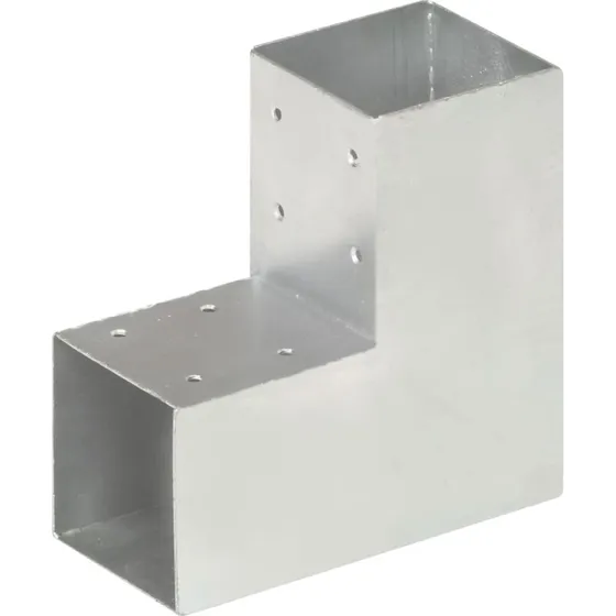 Stolpebeslag L-form 91x91 mm galvaniseret 1,5 mm