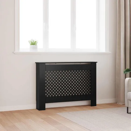 Radiatorskjuler 112x19x81,5 cm MDF - Sort