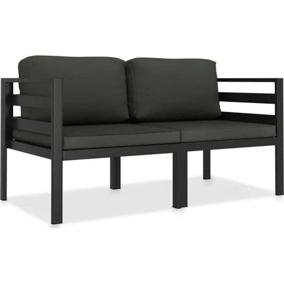 Haveloungesæt 2 dele i aluminium – antracitgrå