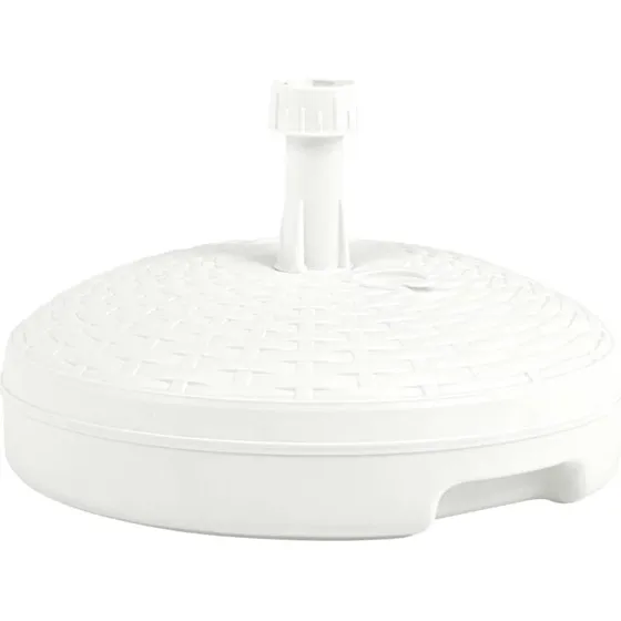 Parasolfod 20 L med rattanlook – hvid (vand/sand)