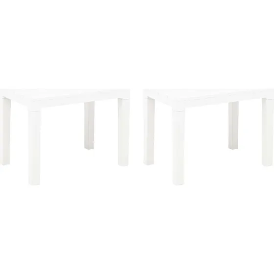 Havebænke 2 stk. hvid plast 60×38,5×45 cm