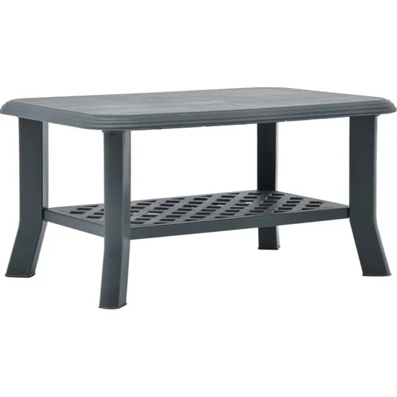 Sofabord udendørs 90x60x46 cm grøn plastik