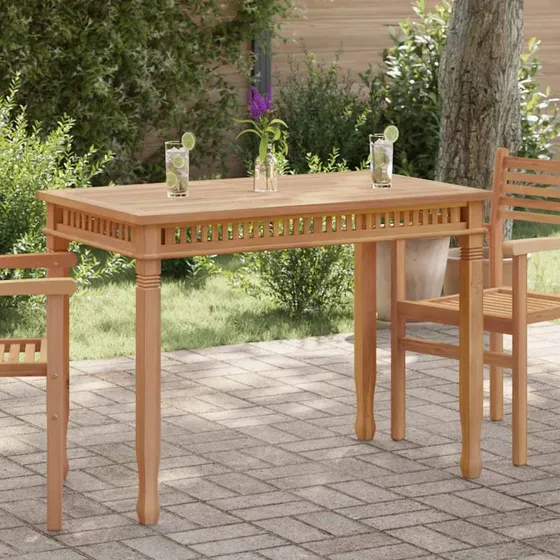 Havebord i massivt teaktræ 120x65x80 cm
