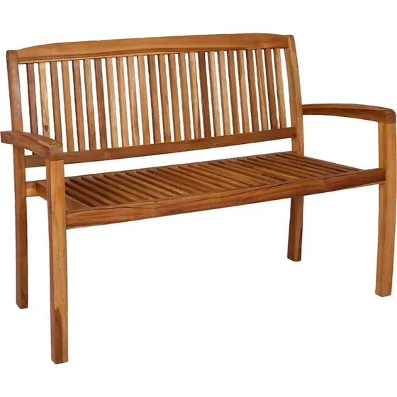 2-personers havebænk i massivt teak 128 cm