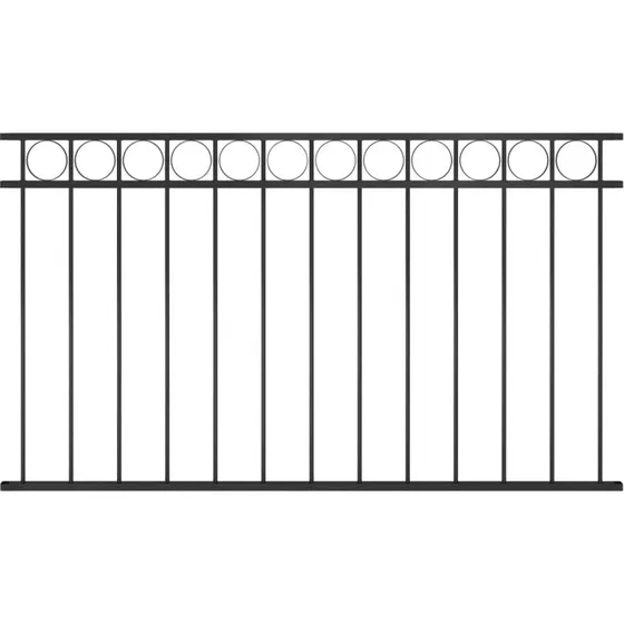 Stålhegnspanel 1,7x0,8 m sort - pulverlakeret