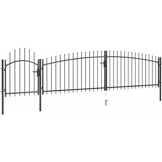 Hegnslge med spydtop 5 x 1,5 m  sort pulverlakeret
