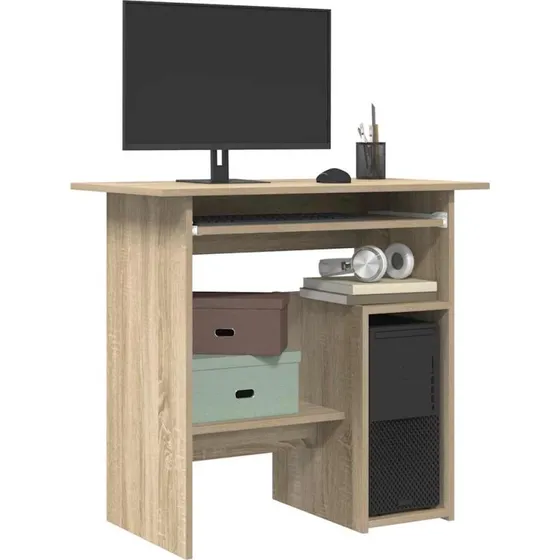 Skrivebord 80x45x74 cm i sonoma-eg (konstrueret træ)