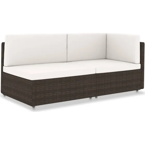 Modulær 2-personers polyrattan sofa - brun