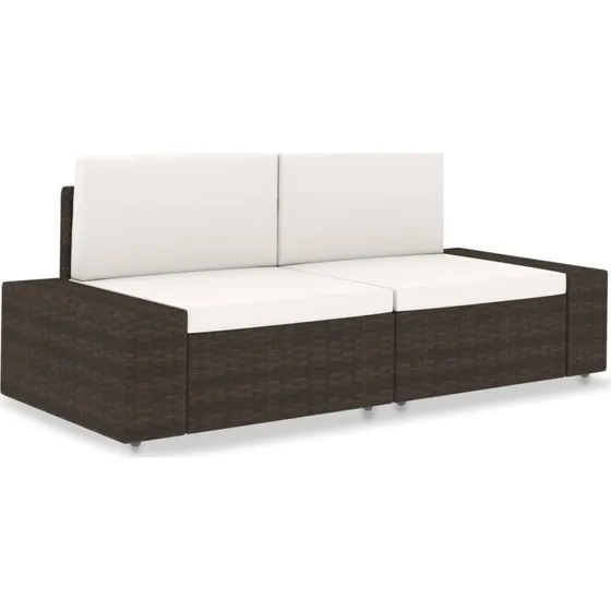 Modulær 2-personers havnesofa i brun polyrattan