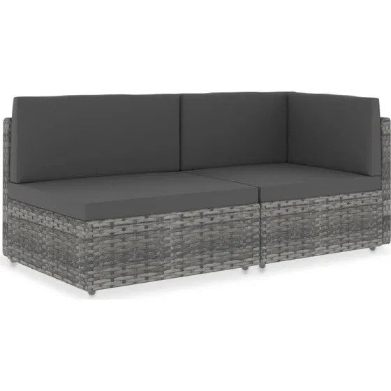 Modulær 2-personers sofa i grå polyrattan