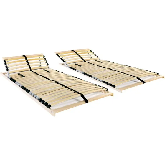 Lamelbund 2 stk. 7-zonet 28 lameller 80x200 cm (bøg/birk)