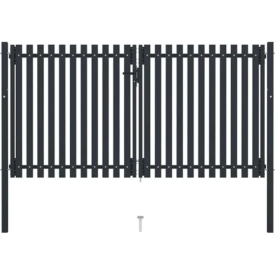 Dobbeltdrs hegnslge i stl 306x200 cm - Antracit