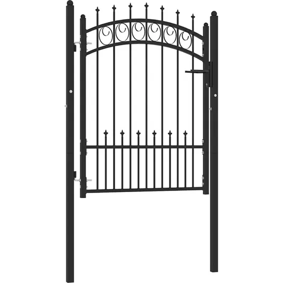 Hegnslåge med spydtop 100x125 cm i sort stål