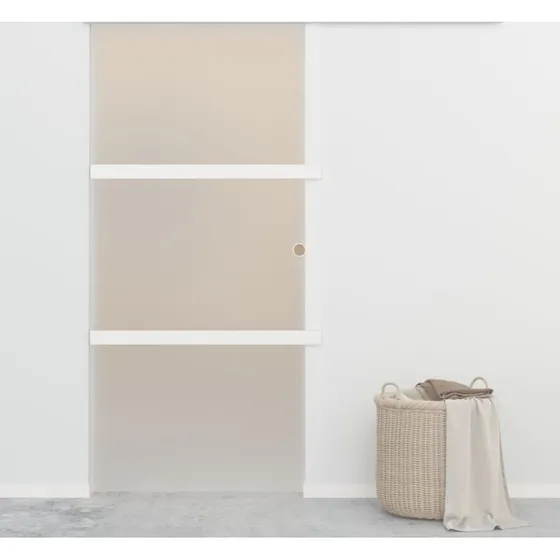 Skydedr i sikkerhedsglas 90x205 cm - aluminium slv