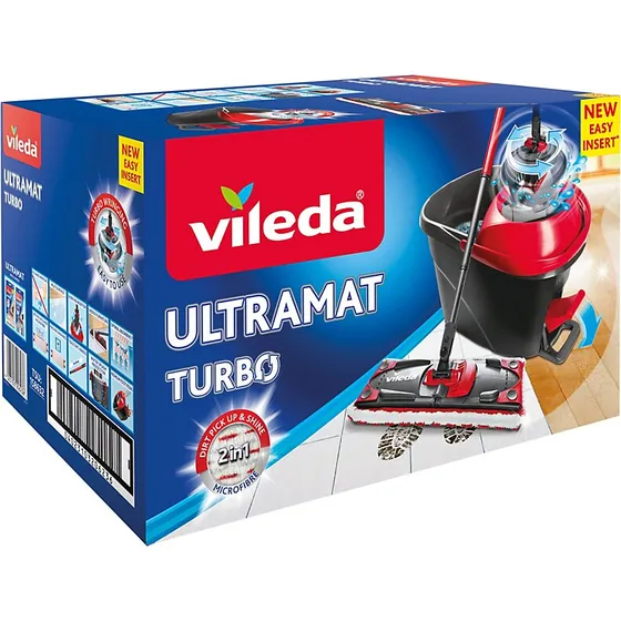 Vileda Ultramat Turbo Spin moppe med pedalspand