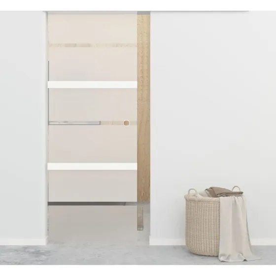 Skydedr 76x205 cm i hrdet glas med blde stop