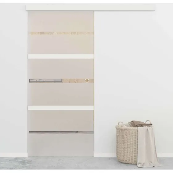 Skydedr 90x205 cm hrdet glas med bldt stop, slv